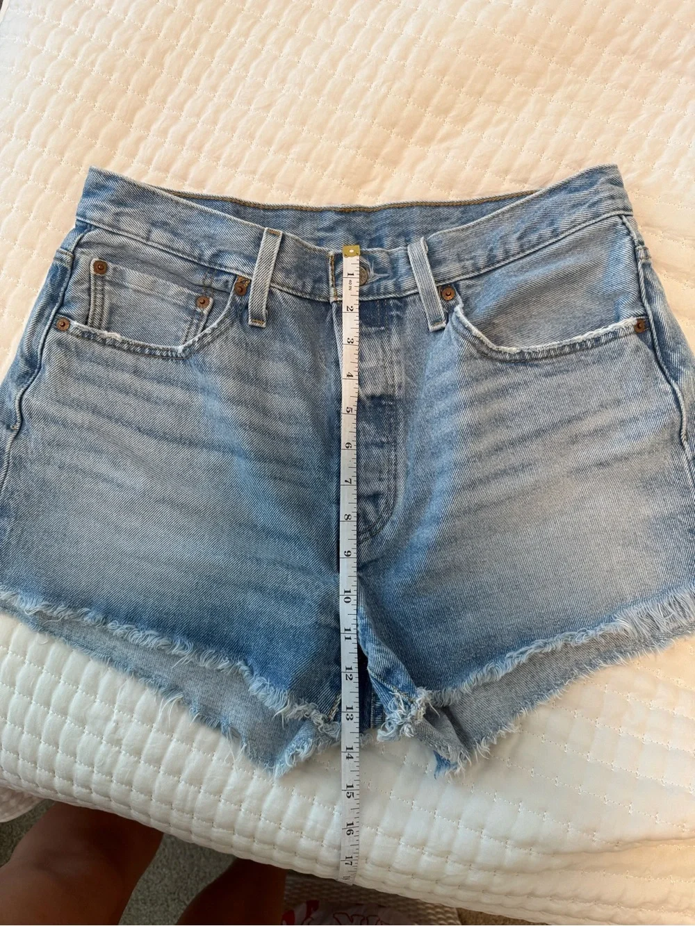 Levi's 501 Light Blue High-Rise Cutoff Denim Shorts